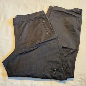Chico's size 3 or XL 16 black casual dressy athletic style pants multi pockets